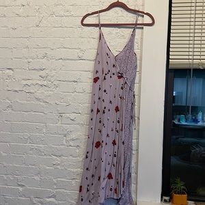 Urban Outfitters Lavender mixed print wrap dress